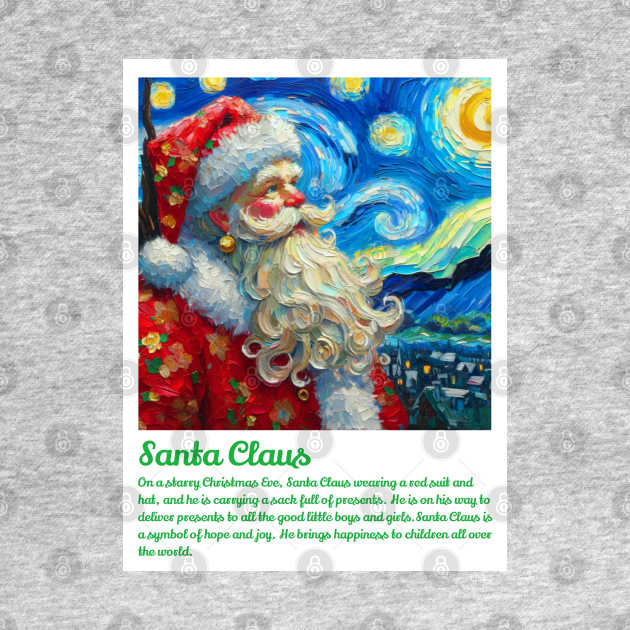 Santa Claus in starry night by FUN GOGH